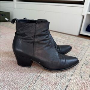 Black Leather Ankle Boots
